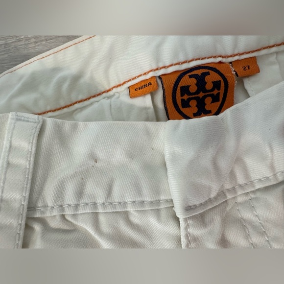 Tory Burch White Chino Ankle Length Pants Mid Rise Size 27 *Read - Picture 6 of 12